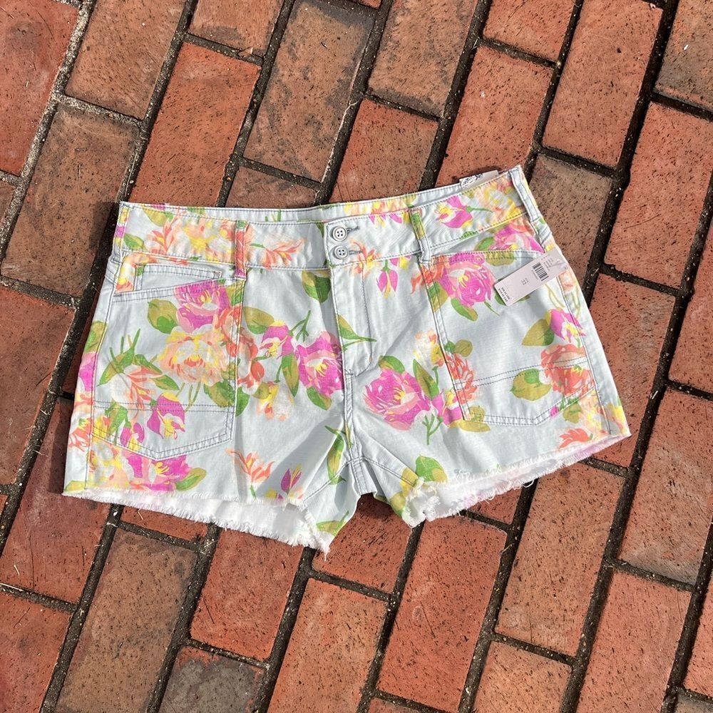 Anthropologie Pilcro Wanderer Floral 5 Pocket Denim Shorts NWT